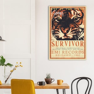 Survivor Eye of the Tiger Album Vintage Classic Papel semibrillante Póster