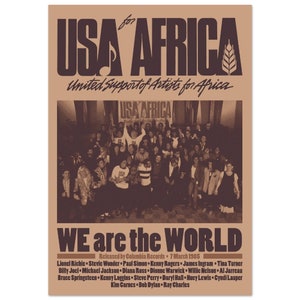Usa for Africa We are the World Vintage Classic Semi-Glossy Paper 70x100 Póster