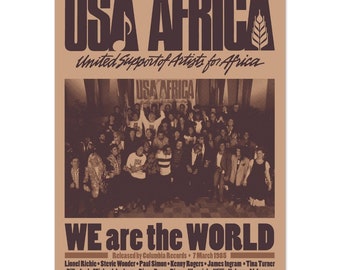 Usa for Africa We are the World Vintage Classic Semi-Glossy Paper 70x100 Poster