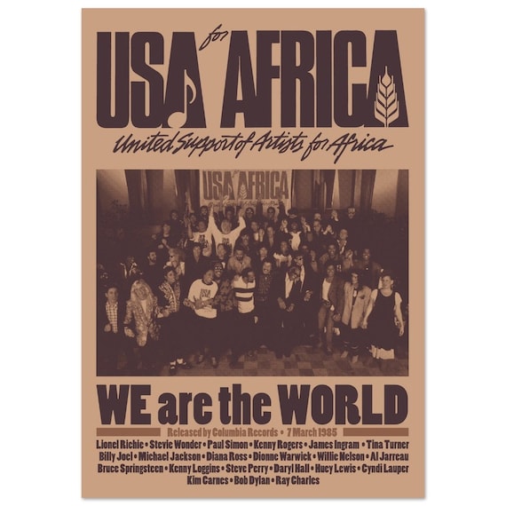 ヴィンテージUSA FOR AFRICA We Are The World Usa for Africa We Are the World Vintage Classic Semi-glossy