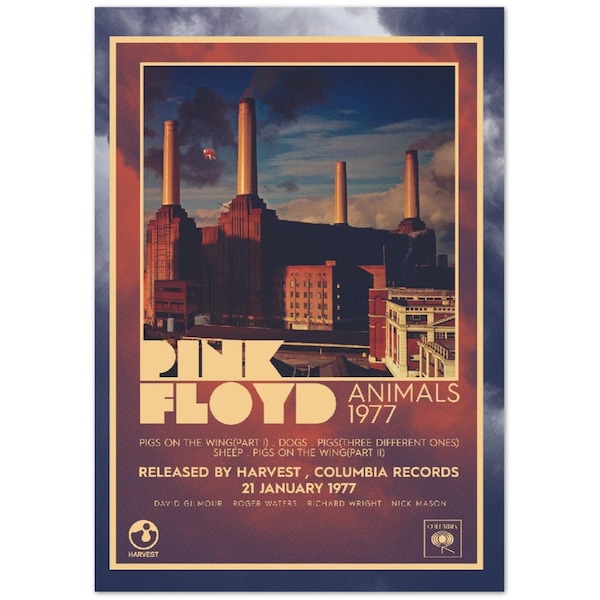 Pink Floyd - Tiere 1977 70x100cm Poster