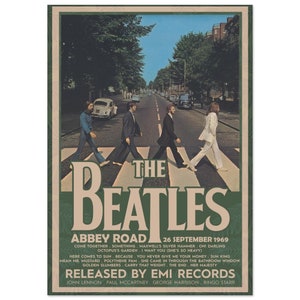 The Beatles Abbey Road 1969 Album Vintage Classic Semi-Glossy Paper 70x100 Poster