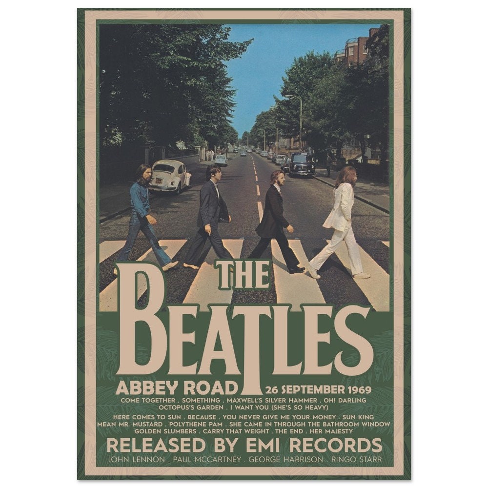The Beatles Abbey Road Vintage Poster: 1969 Album Cover - Etsy
