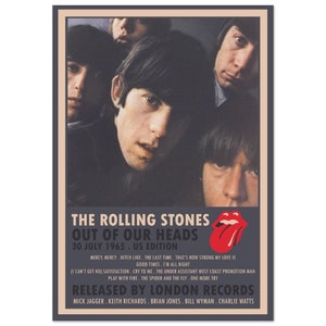 Póster clásico vintage de papel semibrillante de los Rolling Stones (álbum de 1965, 70 x 100 cm)