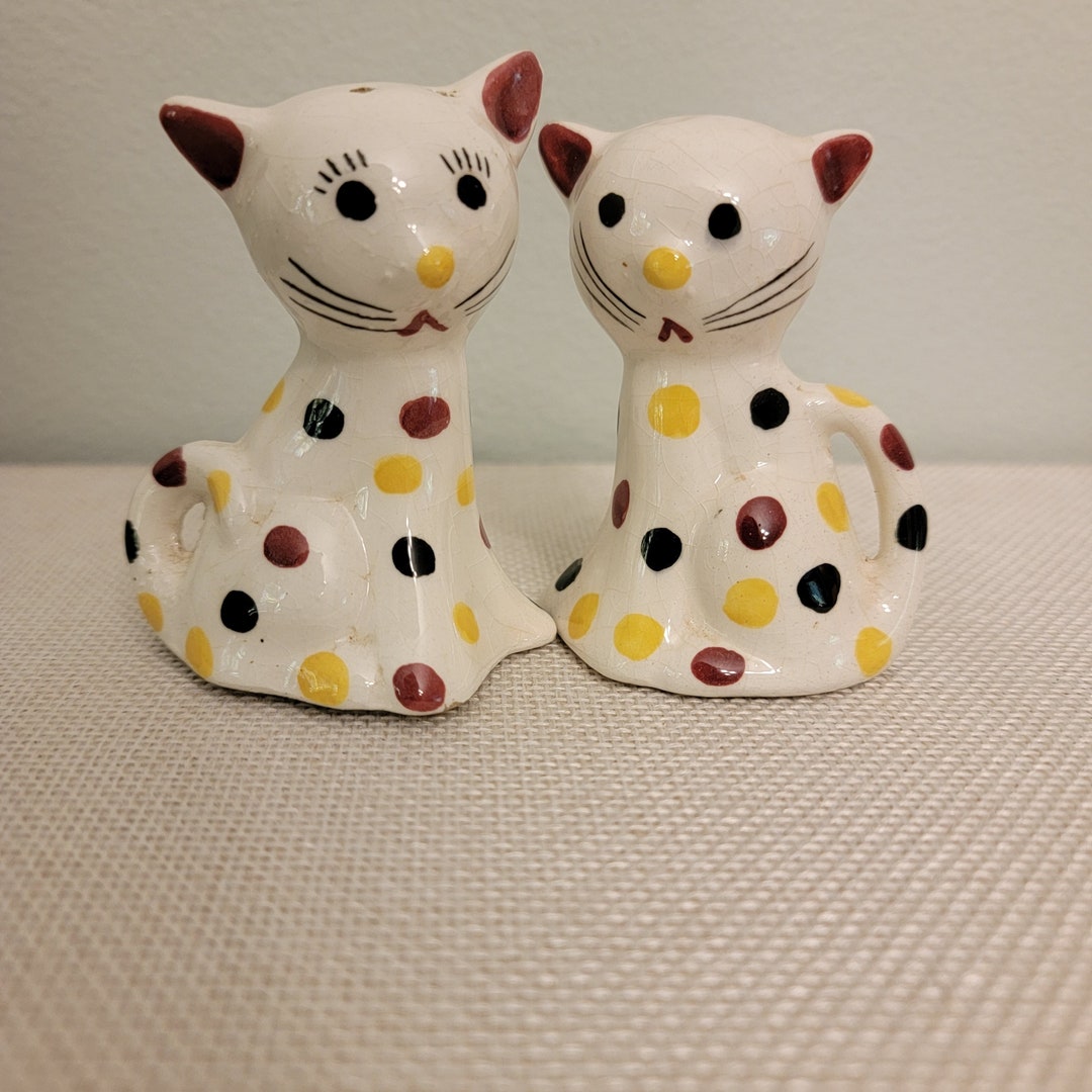 美品✨ ビンテージ レフトン ミス プリス キティ シェーカー S/P Vintage Lefton Miss Priss Kitty Cat Salt and Pepper Shakers