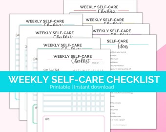 Self Care Checklist Printable | Weekly Self Care Checklist | Self Care Planner Insert | Self Care Journal Sheets