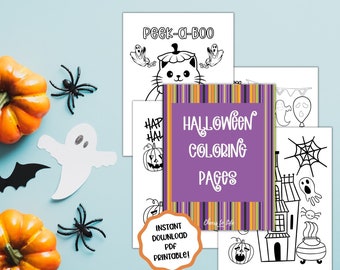 Halloween Coloring Pages for Kids | Halloween Coloring Book for Toddlers | Instant Download