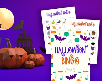 Halloween Bingo Cards for Kids | 30 Unique Printable Halloween Bingo Boards | Instant Download