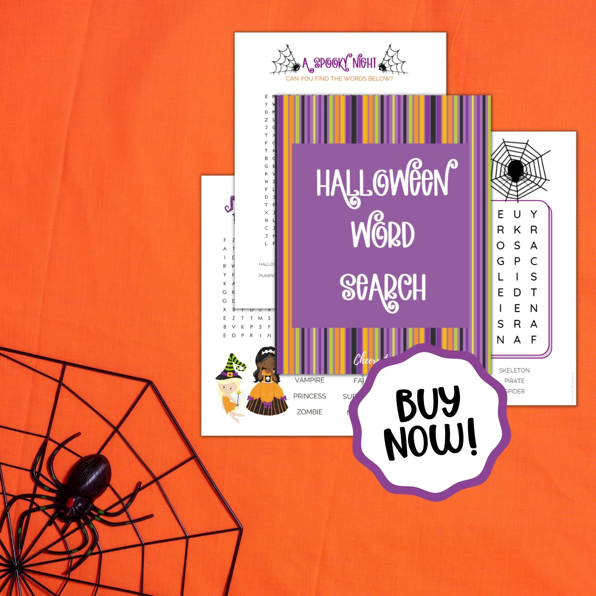 Halloween Word Search Printable Activity Sheets for Kids | Instant ...