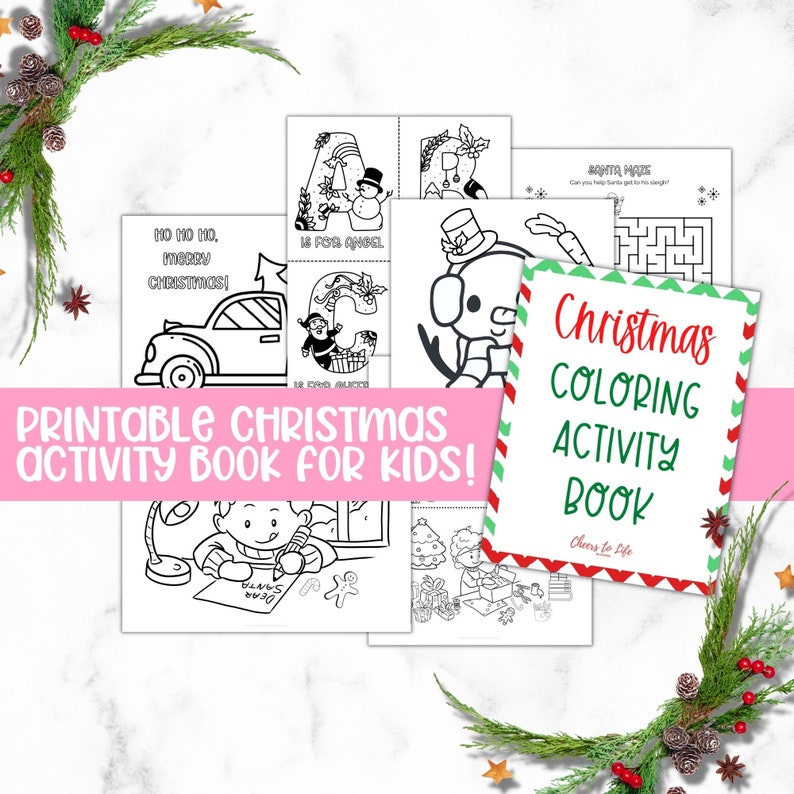 Christmas Coloring Activity Book for Kids | 30 Printable Coloring Pages ...