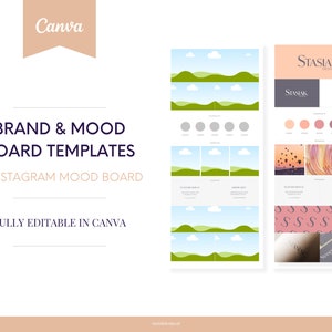Brand Board Templates | Mood Board Templates | Brand Design | Branding Kit Template | Canva Templates | Business Branding Template
