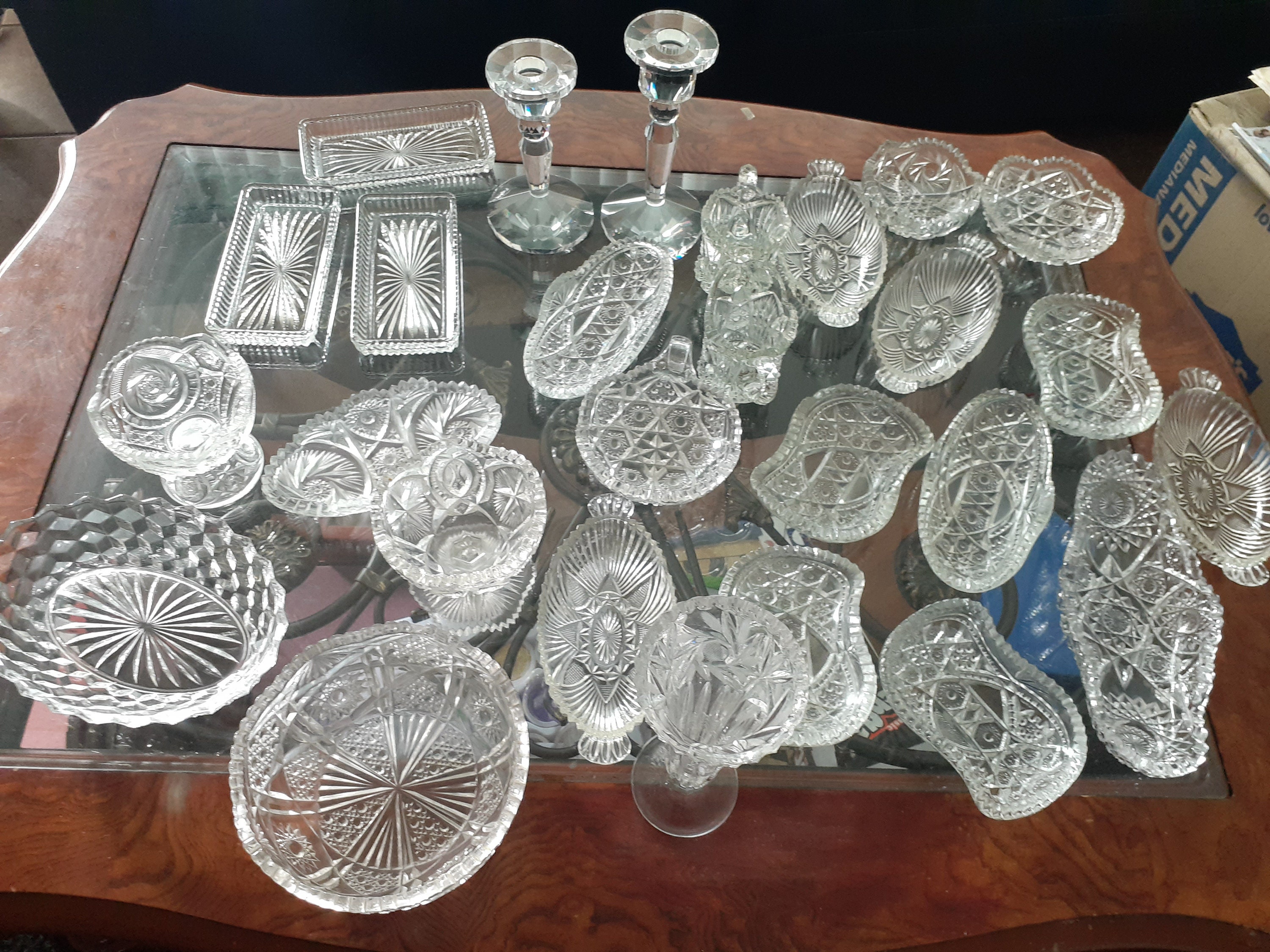 27 Pieces of Various Crystal Dinnerware Etsy