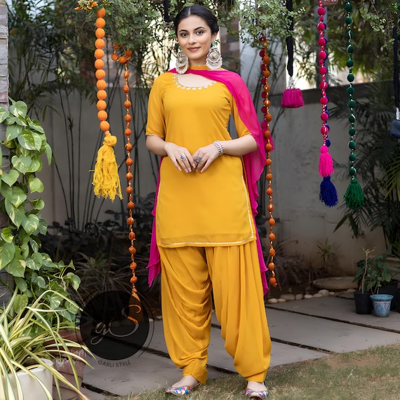cotton punjabi dress Black Cotton Punjabi Suit -