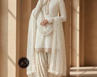 Handmade Brocade Punjabi Salwar Suit: Custom Pakistani Bridal Wear Indian dress