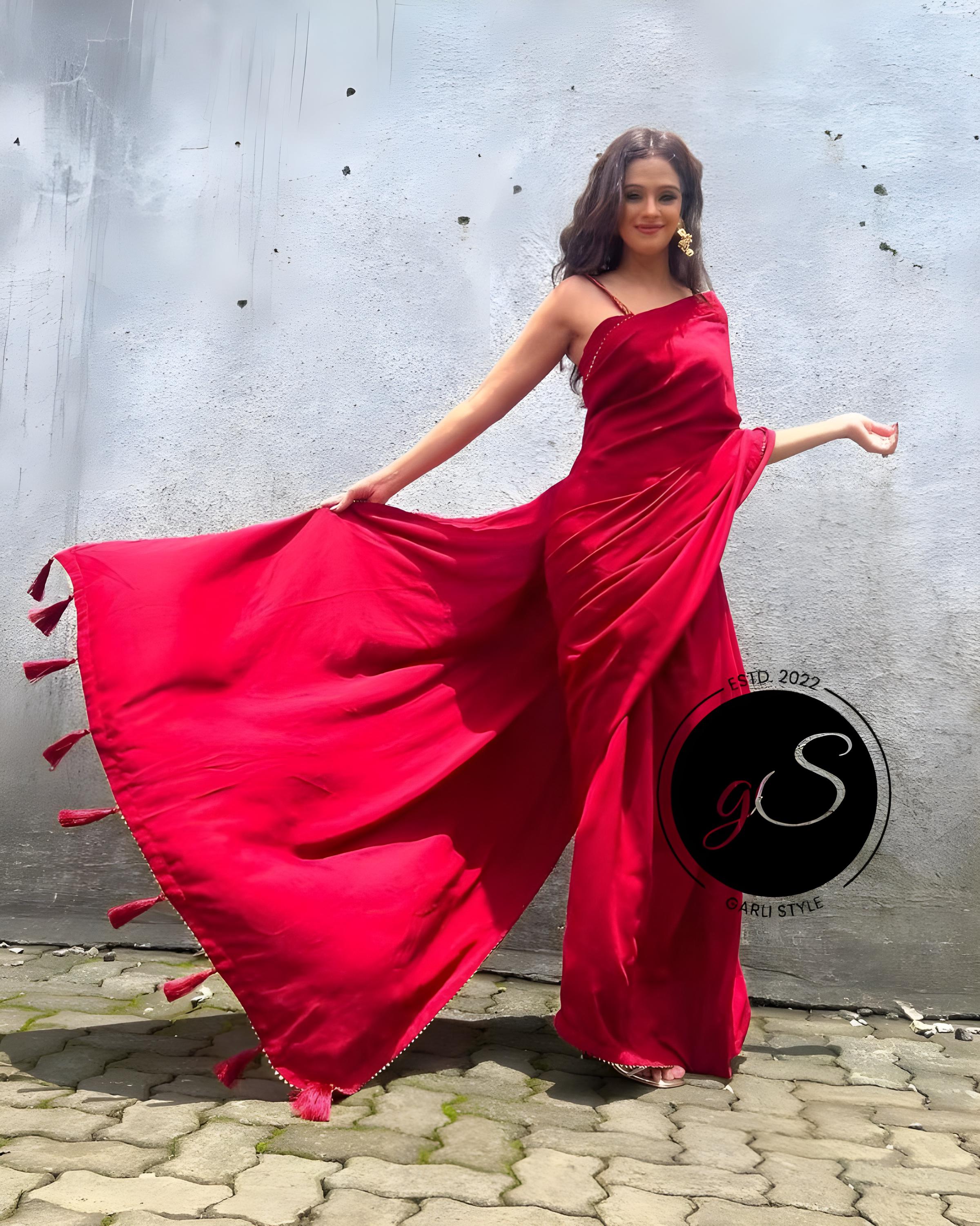 red saree dress design Red I've never worn a red saree, absolutely love this saree from @premyabymanishii Jewellery from @indiatrend Can someone teach me how to pose? I do the same pose all the time