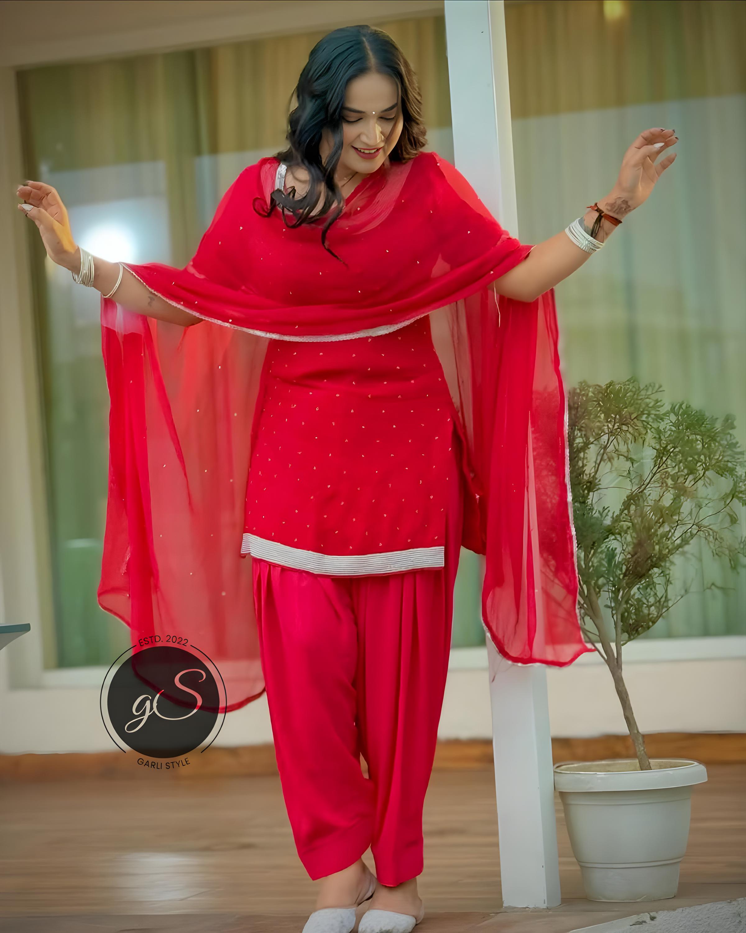 red patiyala dress New Launch , Featuring red patiyala suit set , This comes with kurta , patiyala and Dupatta, To shop this look visit our website , Www.lavanyathelabel.com, #rakhi #patiyalasuits #lavanyathelabel