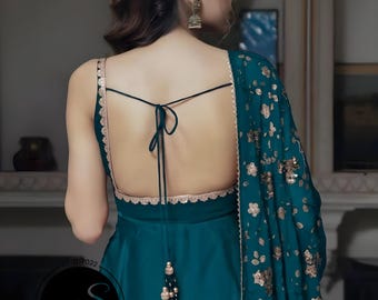 backless anarkali dress Presenting our Swan Backless Anarkali Set  Price - 1750/- Free shipping  Fabric - Pure cotton Kurti length - 44 bottom length