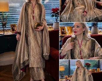 Luxury Brocade Pakistani Suit for Women | Handmade Designer Salwar Kameez | Custom Wedding Guest Dress | Eid Outfit | Made to Measure