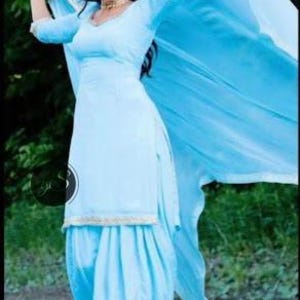 Pakistani Silk Salwar Kameez Suit: Custom Punjabi Dress with Trims image 10
