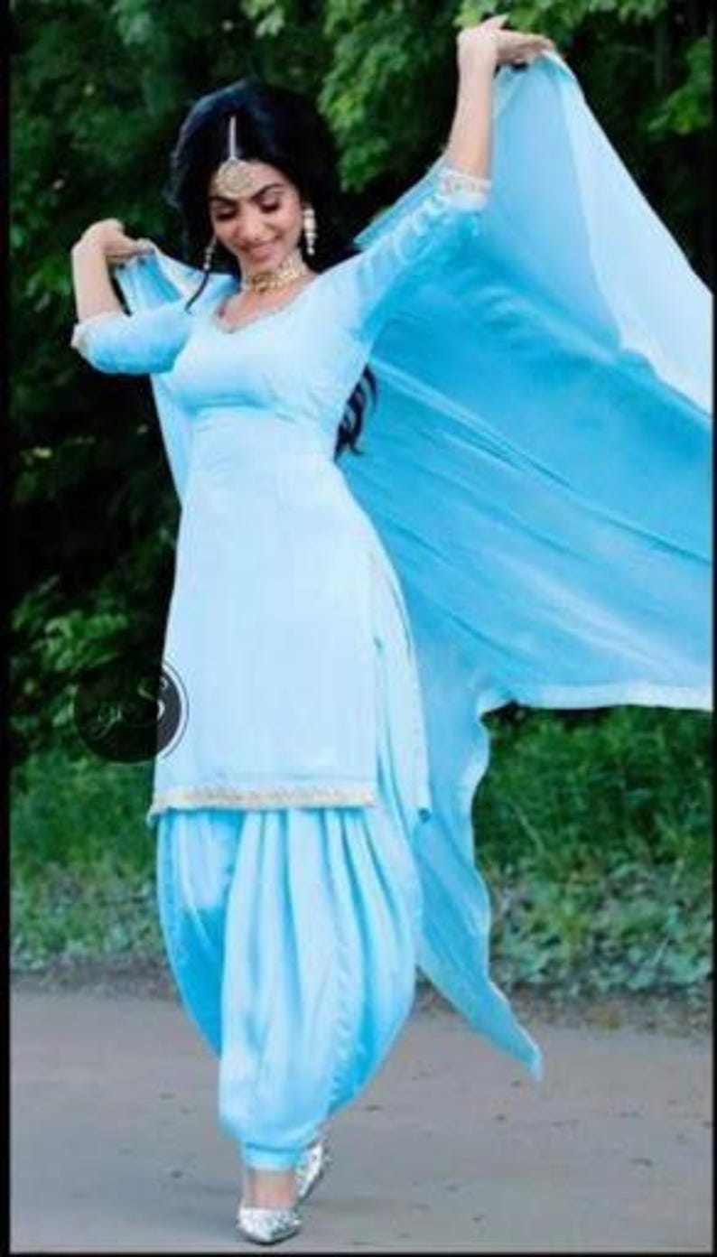 Pakistani Silk Salwar Kameez Suit: Custom Punjabi Dress with Trims image 10