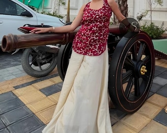 Custom Silk Sharara Suit: Indian Party Wear, Mehndi Dress