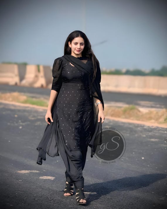 Patiala Salwar Dress Jacket Suits Ladies Buy Black Patiala Suits For Women  Online In USA