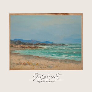Oil Painting | Landscape Art Poster | Digital PRINTABLE Art | Acrylic Painting | Sea Poster | Beach Wall Art | Coastal Painting