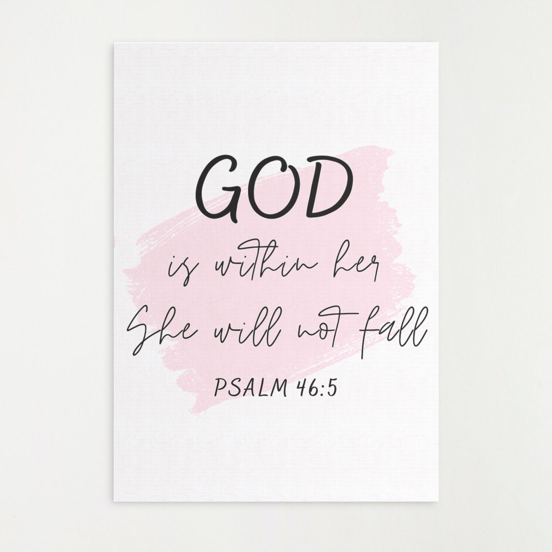 God is Within Her | Psalm 46:5 Print | Bible Verse Poster | Christian ...