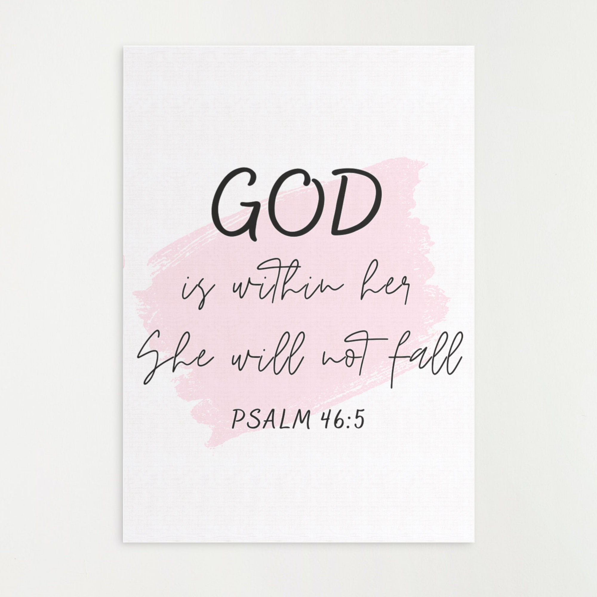God is Within Her Psalm 46:5 Print Bible Verse Poster Christian Gift ...