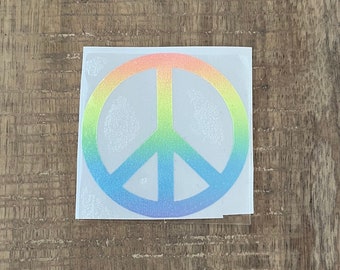 Peace Symbol - Aufkleber mit Farbverlauf / Pastellfarben