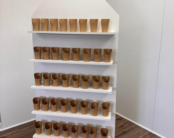 Foldable Charcuterie Cone Wall Display | Grazing Cup Station | Champagne Wall | Collapsible Event Food Display with Add-On Shelving