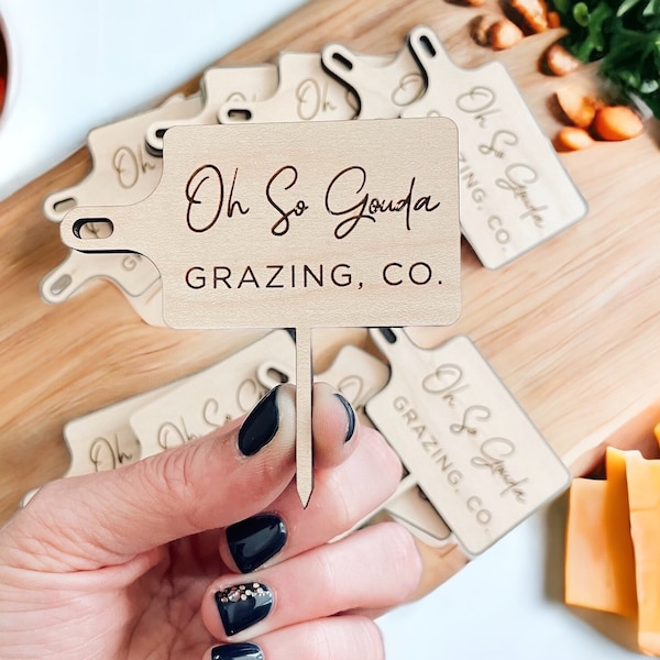 Custom Cheese Marker Tag Charcuterie Board Wood Cheese Labels Custom Cheese Picks Engraved Acrylic Cheese Tags Catering Labels Cheese Board