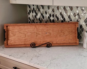 Tagliere In Legno Per Salumi XL Con Manici, 60x30 Cm, Vassoio Porta Formaggi E Antipasti Per Feste E Barbecue
