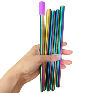 12mm Silicone Straw Tips Cover Metal Stainless Steel Straw Nozzle Suitable  For 1/2 inch Wide Reusable Straw Cover Bar Accessory