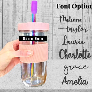 eleganttime Glass Boba Cup and Lids and Straw,Reusable Iced Coffee Smoothie  Cup,Wide Mouth Mason Jar…See more eleganttime Glass Boba Cup and Lids and