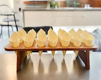 Wood Charcuterie Cone Stand with Foldable Legs For Grazing Table Charcuterie Cone Cup Display for Weddings and Parties Ice Cream Cone Stand