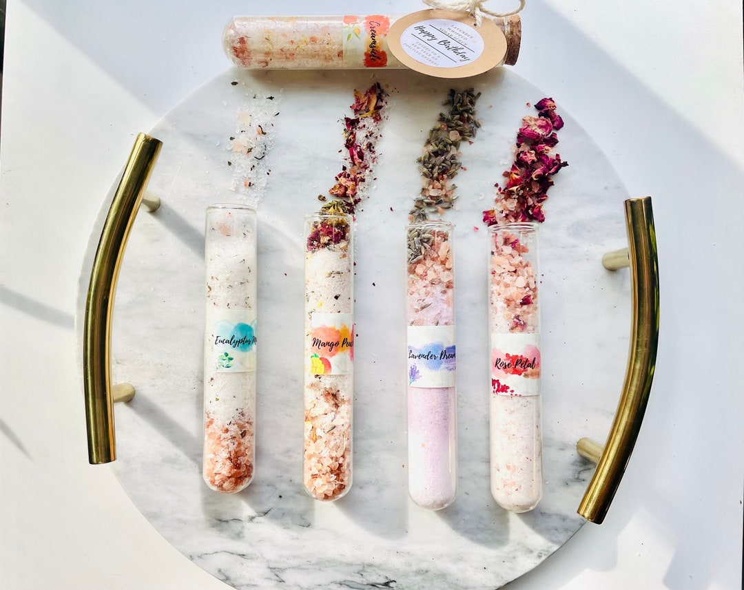 5 Bath Salts Spa Gift Set With Stand 2 Oz Test Tube Bath Salt Bridal