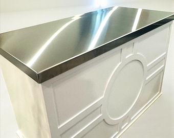 Stainless Steel Fitted Topper Lid For Charcuterie Cart Mobile Bar Cart Metal Cover Lightweight Spillproof Fits Countertop Food Safe 304