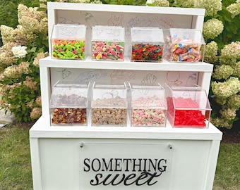 Candy Cart on Wheels, Collapsible Swedish Candy and Sweets Display Cart for Parties, Weddings and Events, Custom Branded