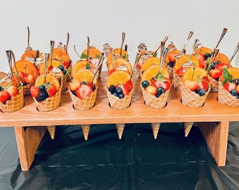 Foldable Wooden Cone Stand for Grazing Table Display Charcuterie Cone Cup Holder for Weddings Birthday Parties and Ice Cream Holder For Kids