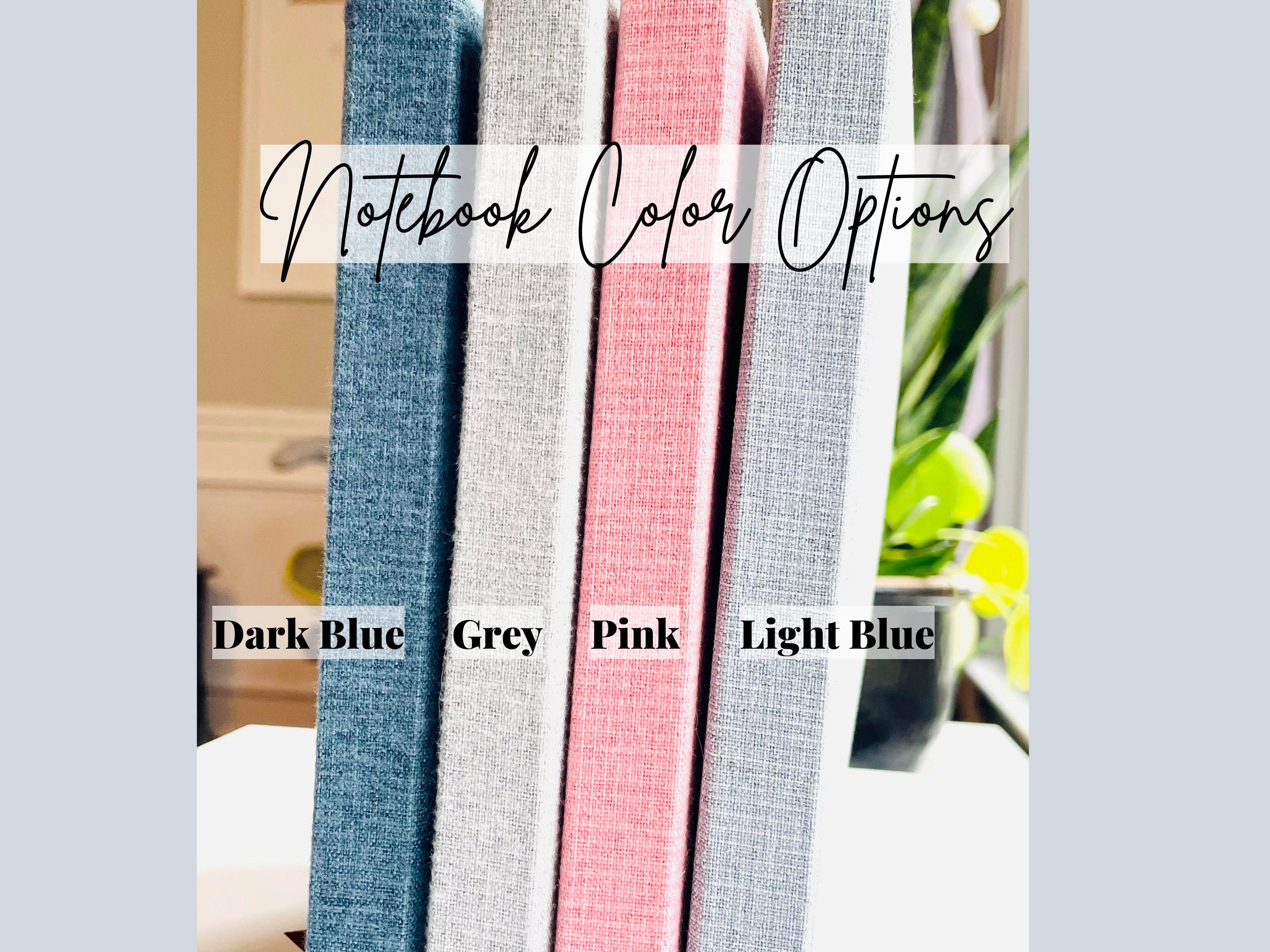 Custom Initial Linen Cover Notebook Personalized Name Notebook Cloth ...