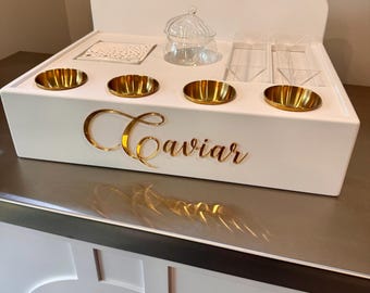 Luxury Caviar Display Box With Carrying Harness Portable Lightweight Mobile Caviar Station Catering Events and Weddings Caviar Presentation