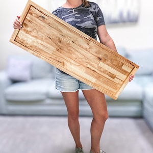 Extra Large Butcher Block Cutting Board Large Wood Charcuterie Board Butcher Block Farmhouse Style Reversible Rustic Food Display Board