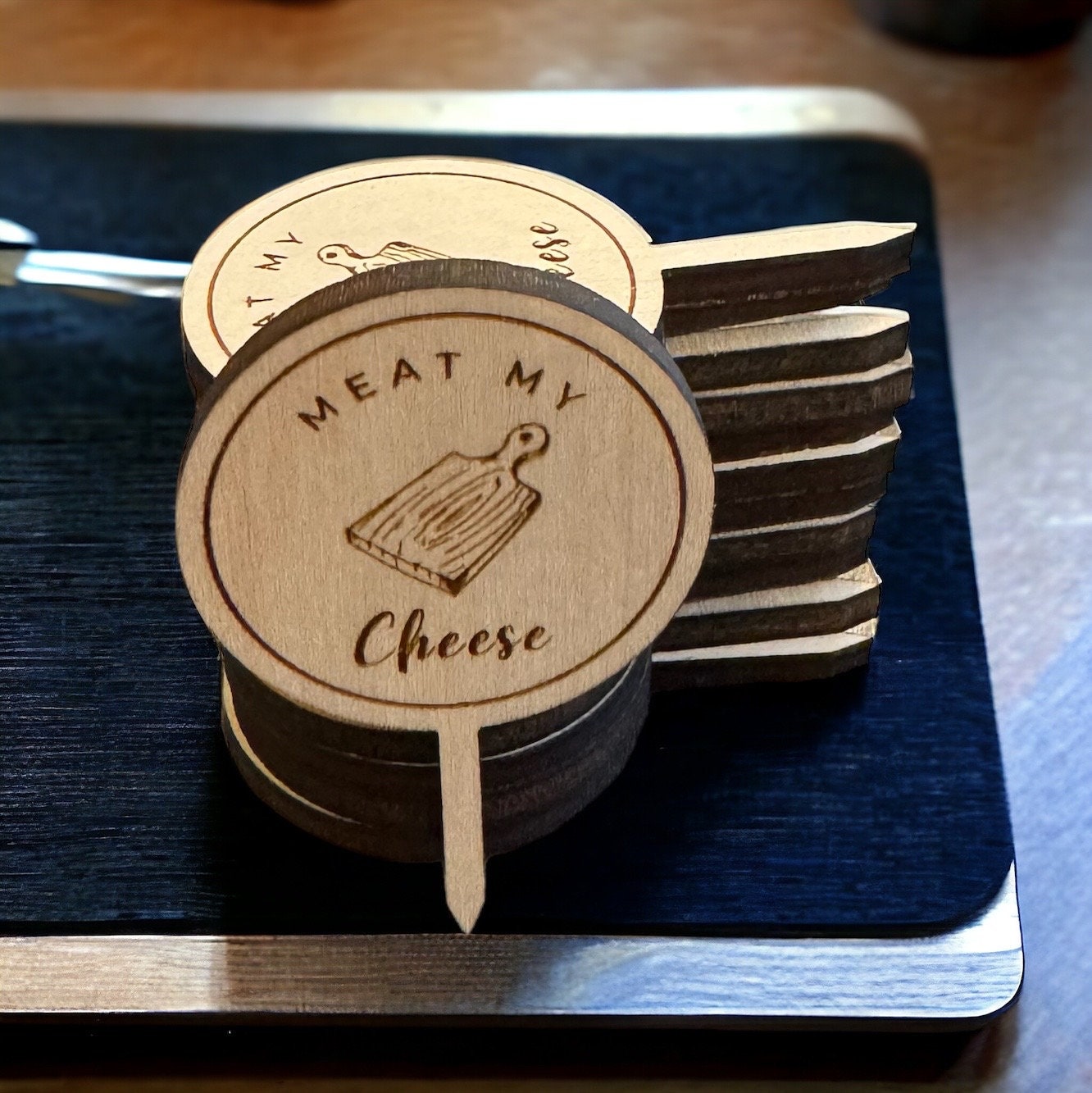 Custom Cheese Marker Tag Charcuterie Business Charcuterie Box Round ...