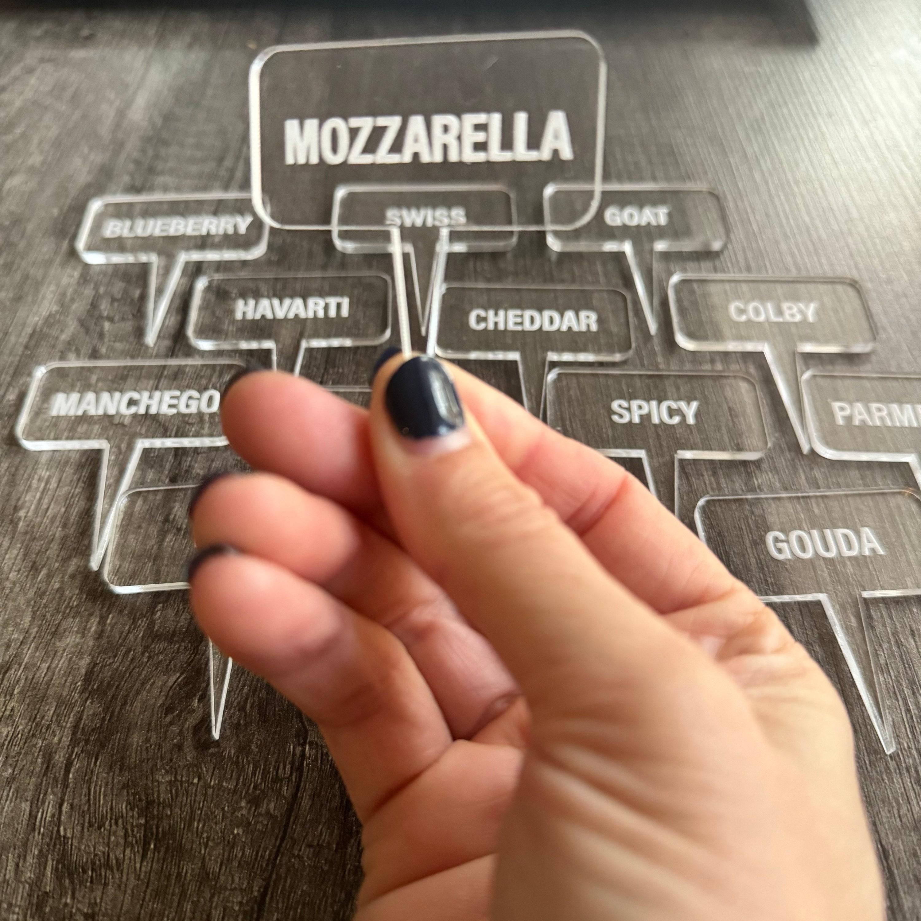 Acrylic Cheese Marker Tags for Charcuterie Board Cheese Board Label ...
