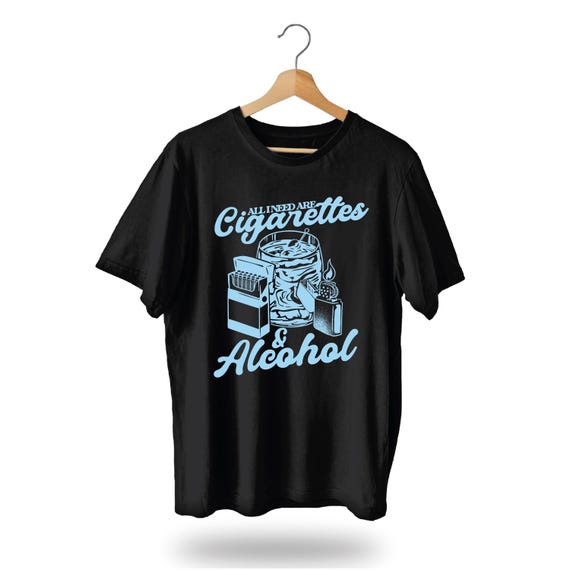 cigarettes in t shirt sleeve Cigarettes & Alcohol T-Shirt | Definitely Maybe | Morning Glory |  Manchester | Gallagher Brothers