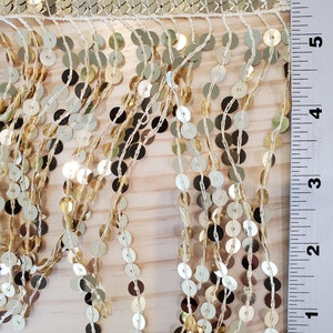 6 Gold Sequin Fringe Trim By The Yard Sparkle Sequin Glitter image 6