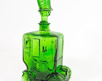 VTG Italian Bessi car Top Hat Driver Barware Liquor Decanter 9.75&quot; Tall Circa 1960&#39;s