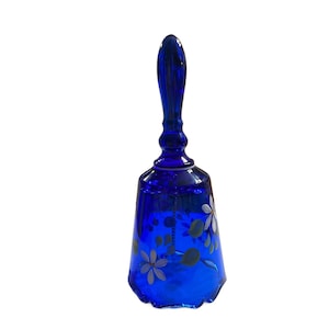 VTG Fenton Glass Colbalt Handpainted Jim Barnum Artist 7&quot; Tall