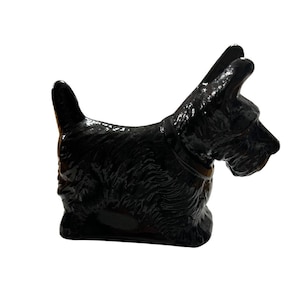 Vintage Mosser Black Carnival Glass Westie, Scottie, Terrier Dog